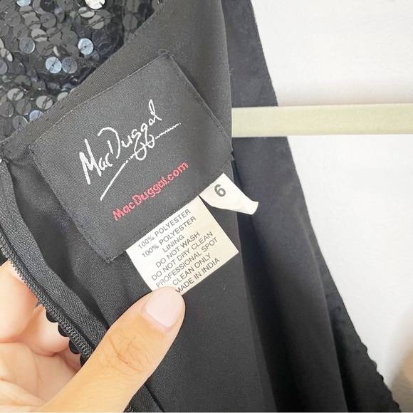 Mac Duggal Sequin Rhinestone Long Sleeve Maxi Formal Dress Gown Black 10736 - Picture 6 of 10